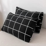 Cifeeo-spring comforter sets White on Black Grid Bedding Set