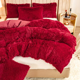 Cifeeo-3pcs Multicolor Plush Duvet Cover Set - Soft And Warm Bedding For Bedroom, Guest Room, And Dorm Decor