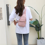 Cifeeo-Quilted Casual Chest Bag, Lightweight Foldable Sling Bag, Portable Trendy Versatile Shoulder Bag