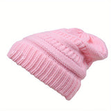 Cifeeo-Stay Warm and Stylish with this Brimless Thermal High Bun Ponytail Winter Beanie Hat!