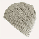 Cifeeo-Stay Warm and Stylish with this Brimless Thermal High Bun Ponytail Winter Beanie Hat!