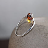 Cifeeo Ring 2023 New Fashion Simple Crossing Pink Pearl Amber Pure Argentum Hand Jewelry for Women