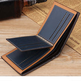 Cifeeo-MTCYGOOD 1pc Retro Style Men's Leather Wallet,Short Slim Male's Purse With Money Credit Card Holder