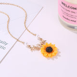 CIFEEO-Pearl Sun Flower Necklace