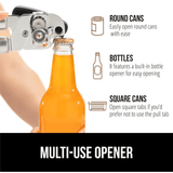 Cifeeo-1pc, Can Opener, Heavy Duty Stainless Steel Smooth Edge Manual Hand Held Can Opener With Soft Touch Handle, Rust Proof Oversized Easy Turn Knob,  Large Lid Openers, Bottle Opener, Jar Opener, Kitchen Acessaries, Dorm Supplies, Restaurant Supplies