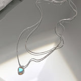 CIFEEO-Gradient Gem Heart Necklace