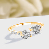 CIFEEO-Heart Zircon Brass Ring