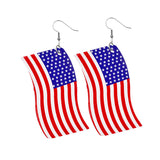 Cifeeo- Red White Fashion Casual Print Patchwork Earrings