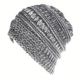 Cifeeo-Stay Warm and Stylish with this Brimless Thermal High Bun Ponytail Winter Beanie Hat!