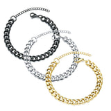 Cifeeo New Trendy Cuban Chain Men Bracelet Classic Stainless Steel 3/5/7mm Width Chain Bracelet For Men Women Jewelry Gift