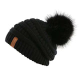 CIFEEO-Wool Ball Wool Hat Ladies