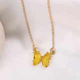 CIFEEO-Crystal glass butterfly necklace