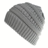 Cifeeo-Stay Warm and Stylish with this Brimless Thermal High Bun Ponytail Winter Beanie Hat!