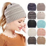 Cifeeo-Stay Warm and Stylish with this Brimless Thermal High Bun Ponytail Winter Beanie Hat!