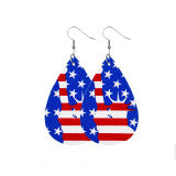 Cifeeo- Red White Fashion Casual Print Patchwork Earrings