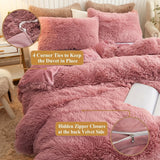 Cifeeo-3pcs Multicolor Plush Duvet Cover Set - Soft And Warm Bedding For Bedroom, Guest Room, And Dorm Decor