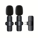 Cifeeo-Professional Wireless Lavalier Microphone For IPhone IPad Android Phone Laptop PC Wireless Omnidirectional Condenser Recording Microphone For Interview Video Podcast Vlog