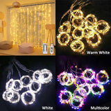 3m 100/200/300 LED Curtain String Light Flash Fairy Garland Christmas Decorations for Home Bedroom Ornament 2022 Happy New Year