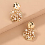 CIFEEO-Square Cut-out Pearl Earring Accessories