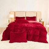 Cifeeo-3pcs Multicolor Plush Duvet Cover Set - Soft And Warm Bedding For Bedroom, Guest Room, And Dorm Decor