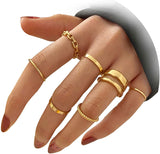 Gold Knuckle Rings Set for Women Girls Snake Chain Stacking Ring Vintage BOHO Midi Rings SIze Mixed