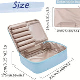 Cifeeo-Portable Storage Bag, Zipper Travel Toiletry Wash Bag, Solid Color Makeup Organizer