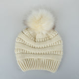 CIFEEO-Wool Ball Wool Hat Ladies