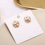 CIFEEO-Pearl Zircon Literary Retro Earrings