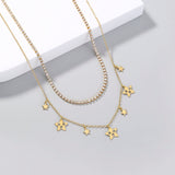 CIFEEO-Stars White Diamonds Multiple Necklaces