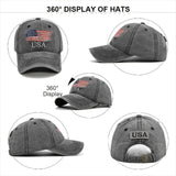 Cifeeo-Classic Vintage Baseball Hats for Men with American Flag Patch Breathable Mesh Caps