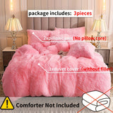 Cifeeo-3pcs Multicolor Plush Duvet Cover Set - Soft And Warm Bedding For Bedroom, Guest Room, And Dorm Decor