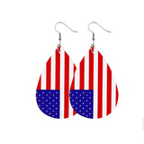 Cifeeo- Red White Fashion Casual Print Patchwork Earrings