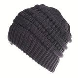 Cifeeo-Stay Warm and Stylish with this Brimless Thermal High Bun Ponytail Winter Beanie Hat!