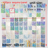 Back  To School Cifeeo Iridescent Party Sequin Backdrop Glitter Shimmer Square Sequin Panel Wall Popular Wedding Decor Baby Shower Birthday Decoration