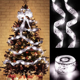 Cifeeo  Christmas Ribbon Fairy Light Christmas Tree Decoration for Home with LED DIY String Light New Year 2023