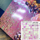 Back to school decoration  Cifeeo  Ins FB Hot Square Sequin Panel Backdrop Wedding Baby Shower Birthday Party Backdrop Decor Gorgeous Shimmer Wall Decorative Plate