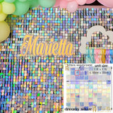 Back to school decoration  Cifeeo  Ins FB Hot Square Sequin Panel Backdrop Wedding Baby Shower Birthday Party Backdrop Decor Gorgeous Shimmer Wall Decorative Plate