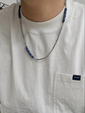 Cifeeo-Blue Bead Stitching Necklace