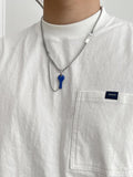 Cifeeo-Blue Key Pendant Necklace