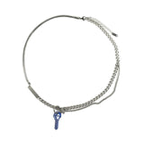 Cifeeo-Blue Key Pendant Necklace