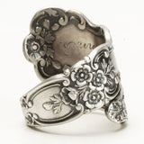 Bohemian Opening Size Adjust Ancient Silver Color Retro Ring Jewelry Female Hollow Carved Flower Wide Face Joint Ring