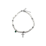 Cifeeo-Cross Pearl Stitching Necklace