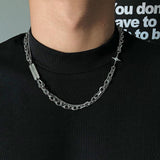 Cifeeo-Double Chain Cross Necklace