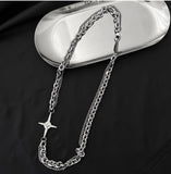 Cifeeo-Double Chain Cross Necklace