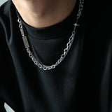 Cifeeo-Double Chain Cross Necklace