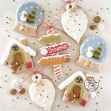 1PC Christmas Cookie Cutter Biscuit Mold Xmas Theme Signpost Christmas House Gingerbread House Crystal Ball Mould Baking Tools