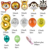 Christmas Gift New! 31pcs Jungle Safari Party Balloons Animal Digital Balloon for Kids Birthday Safari Party Decoration Forest Party Supplies