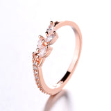 Vintage Female Ring Simple Floral Crystal for Women Wedding Engagement Fashion Finger Ring Jewelry Gift for Wife Girlfriend