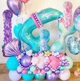 1Set Mermaid Birthday Party Balloons Plates Cups Hanging Jellyfish Lantern For Kids Birthday Party Decoration Home DIY Supplies