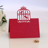 100pcs Laser Cut Bird Cage Table Name Place Cards Favor Table Name Message Setting Card Wedding Birthday Party Favor Decoration